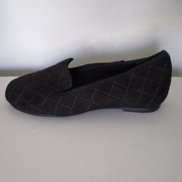 Munro American Womens Black Suede Diamond Stitch Casual Loafer - Size 5.5WW - Picture 3 of 9
